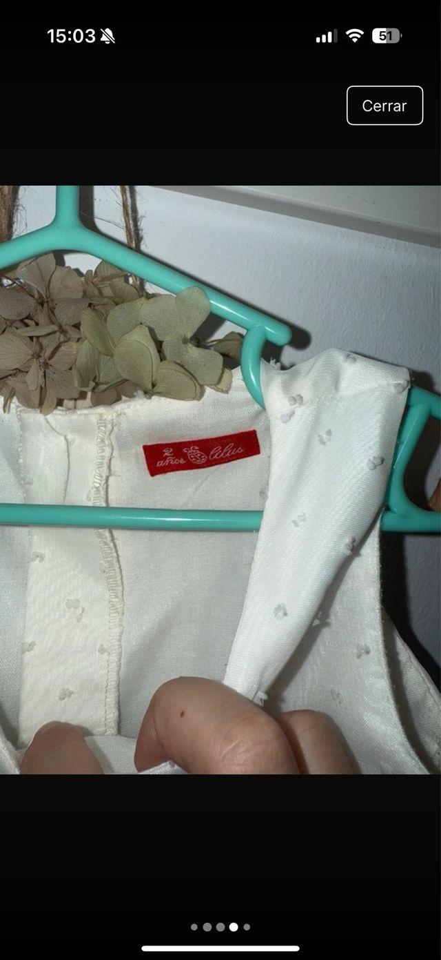 Vestido de ceremonia blanco y dorado