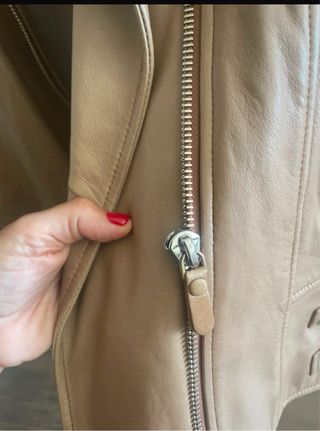 Cazadora Massimo Dutti Beige piel