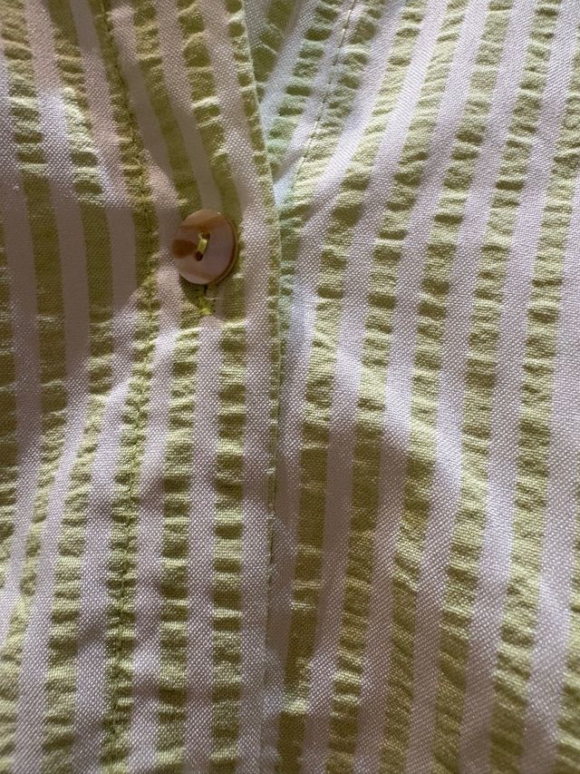 Camisa Mujer de Rayas Verde y Blanca