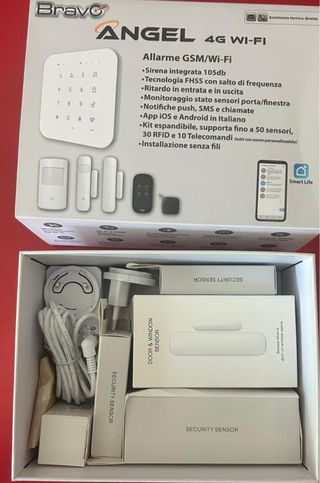 ANTIFURTO Kit Allarme Casa Bravo ANGEL 4G WI-FI