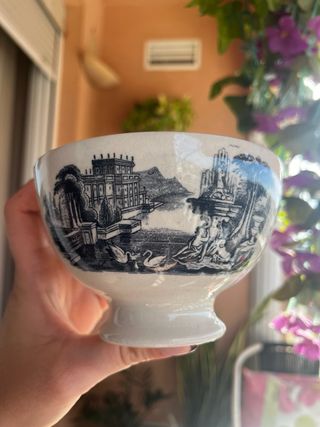 Taza y plato Cartuja Sevilla Antigua