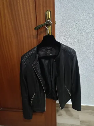Chaqueta Cuero Purificación García Negra Cada una
