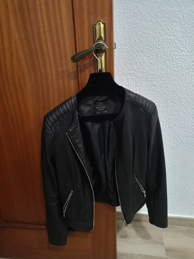 Chaqueta Cuero Purificación García Negra Cada una