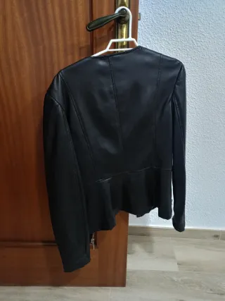 Chaqueta Cuero Purificación García Negra Cada una