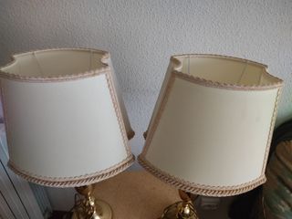 Juego de 2 lámparas de mesa doradas