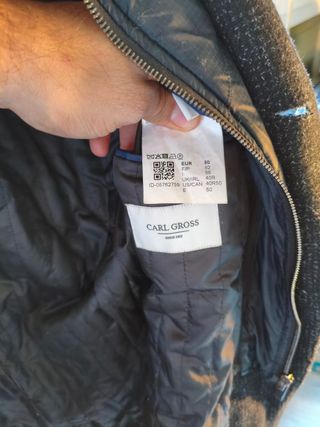 Abrigo Carl Gross Lana Gris Talla 50