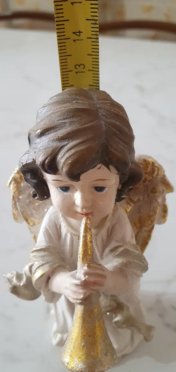 Angelo in gesso con tromba - Vintage