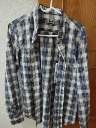 Camisa Adolfo Domínguez cuadros azul y blanco