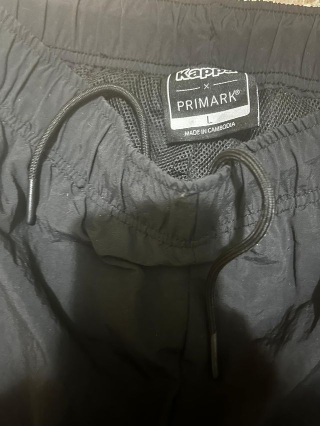 Pantalón Kappa Negro con Rayas Blancas