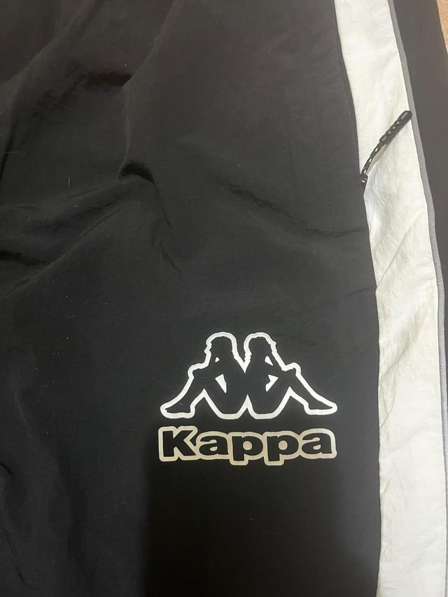 Pantalón Kappa Negro con Rayas Blancas