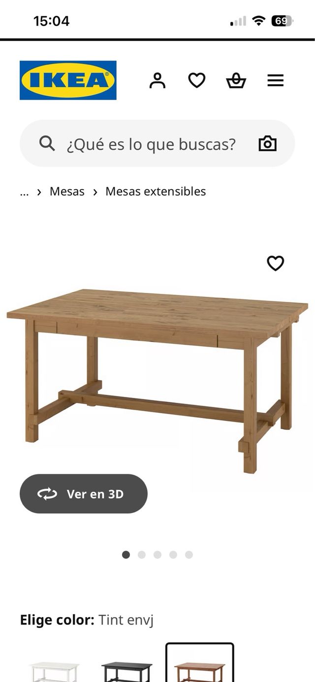 Mesa comedor extensible IKEA madera