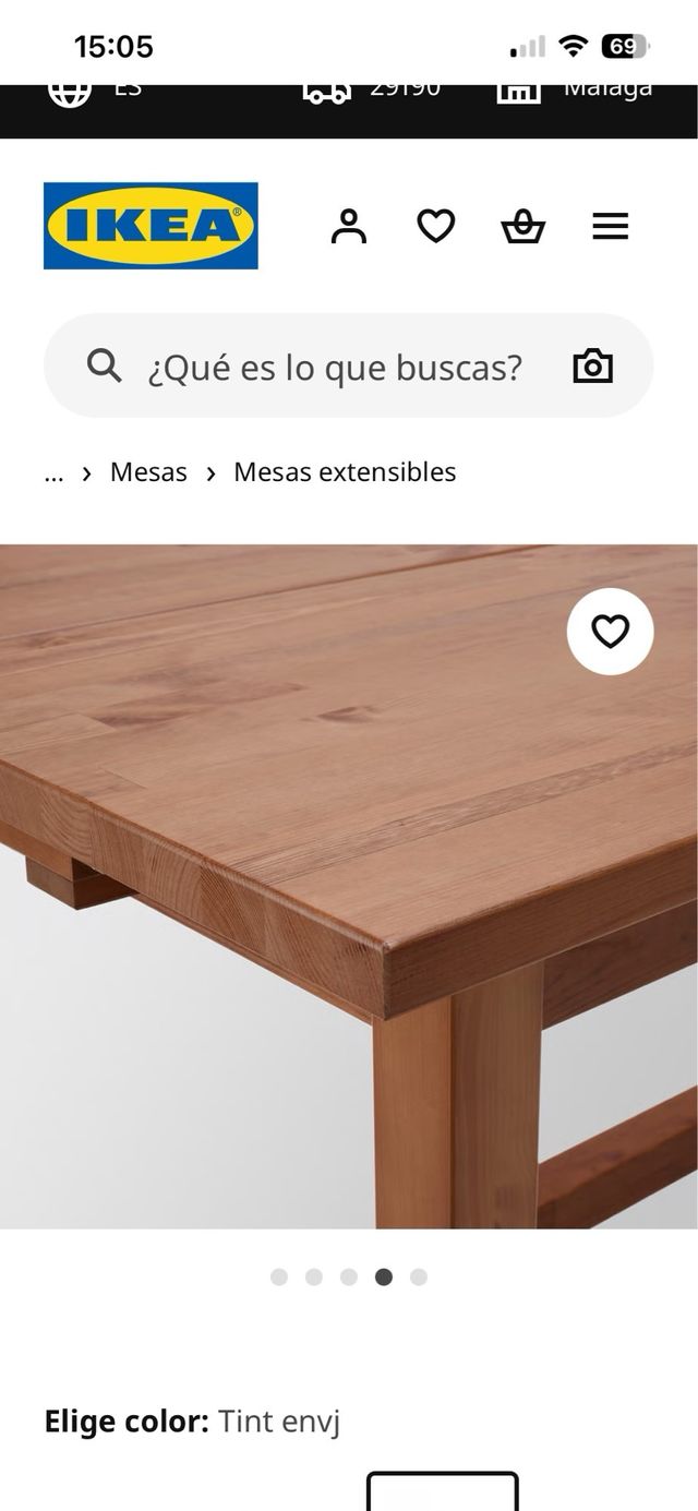 Mesa comedor extensible IKEA madera