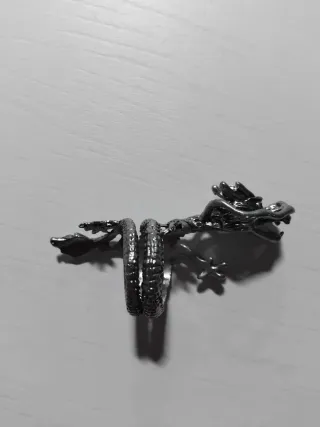 Anillo Dragón Ajustable Plata