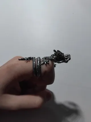 Anillo Dragón Ajustable Plata