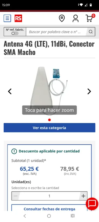 Antena 4G LTE 11dBi Conector SMA Macho