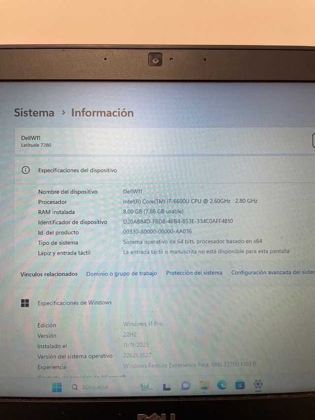 Portátil Dell Latitude 7290 Negro