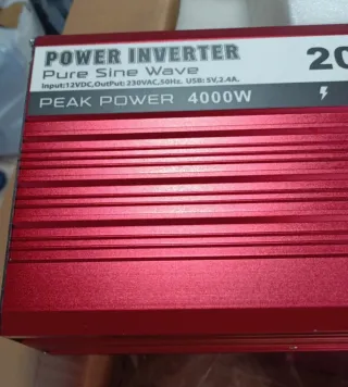 Inverter 2000W Rosso Onda Pura 4000W Peak