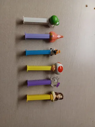 Lote 6 Dispensadores PEZ Personajes