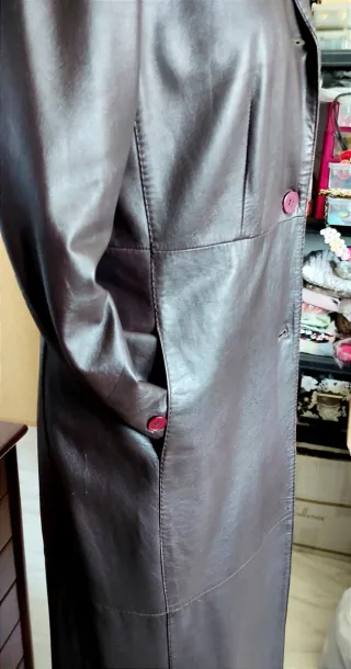 Abrigo largo de piel ovina