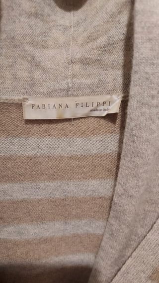 Jersey Fabiana Filippi Rayas Beige y Marrón