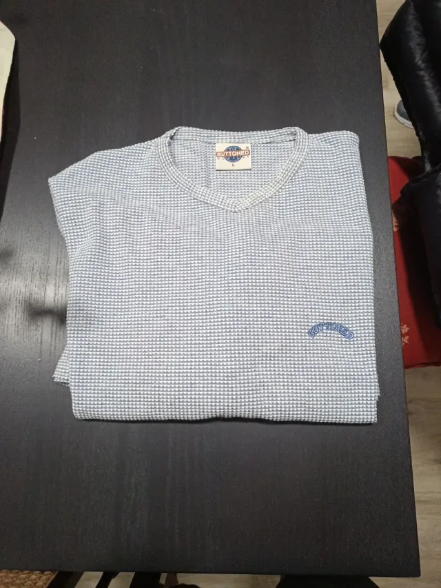 Jersey Buttoned Azul Gris Talla M