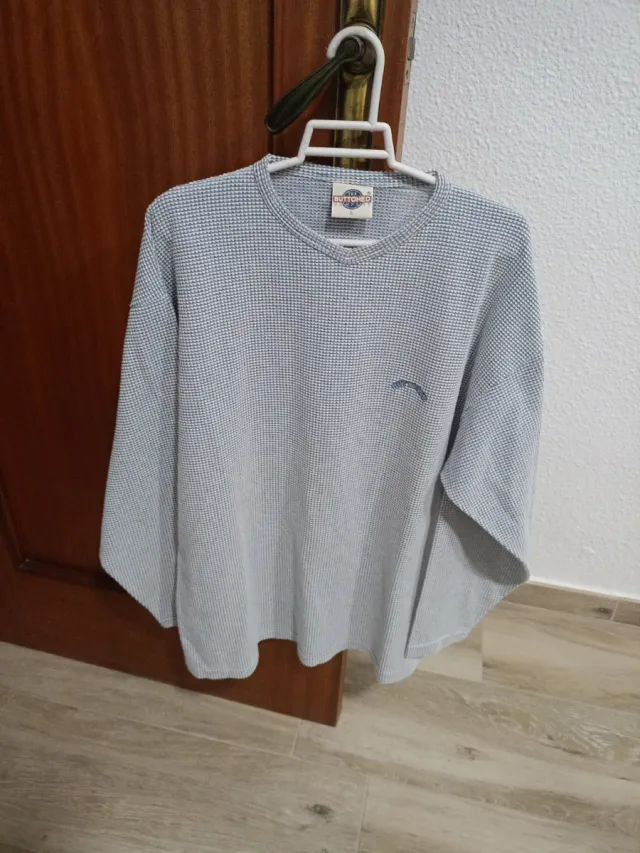 Jersey Buttoned Azul Gris Talla M