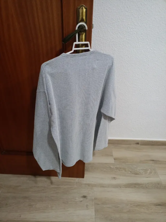 Jersey Buttoned Azul Gris Talla M