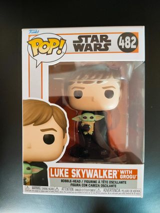 Funko Pop Luke Skywalker con Grogu y Pin Star Wars