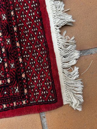 Alfombra Oriental Roja y Negra Lana