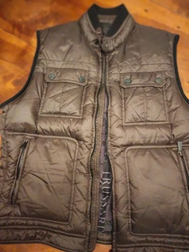 Chaleco Trussardi Hombre Marrón Plumas