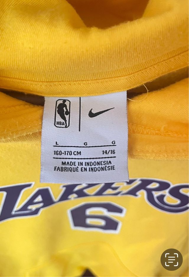 Sudadera Nike Lakers James Amarilla Talla 13