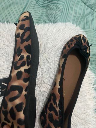 Zapatos planos leopardo mujer