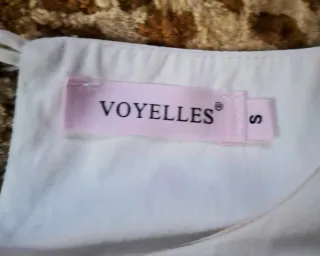 Top Voyelles bianco con fiori rosa tg. S