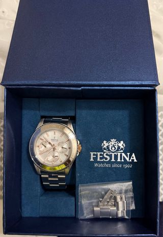 Reloj Festina bicolor dorado y plateado