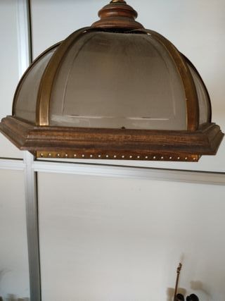 Lámpara colgante de cristal y metal