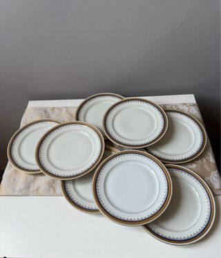 8 Piattini Bavaria Elfenbein Porzellan