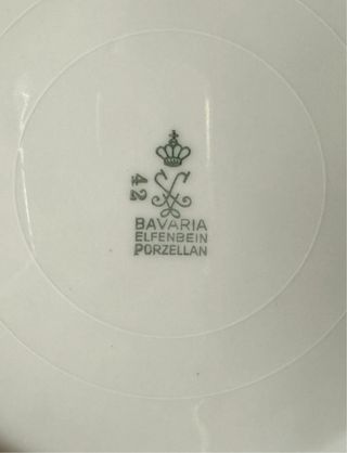 8 Piattini Bavaria Elfenbein Porzellan
