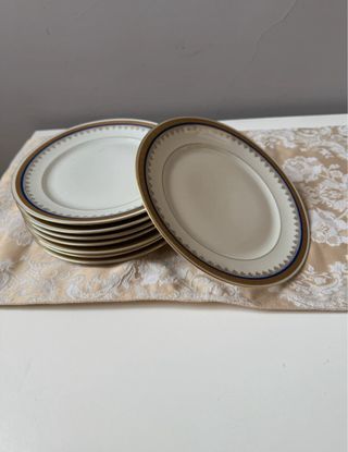 8 Piattini Bavaria Elfenbein Porzellan