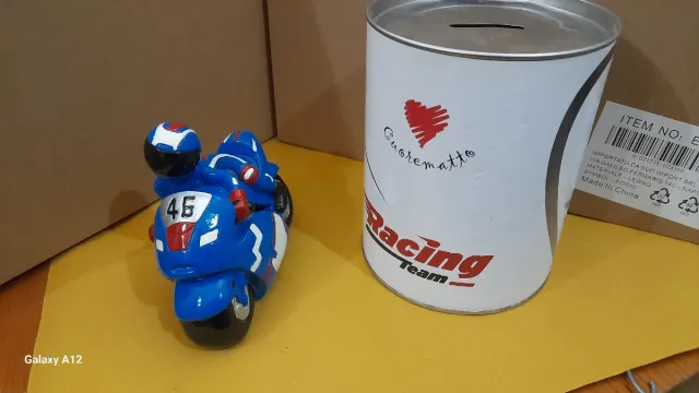 Salvadanaio Moto Racing Team Blu