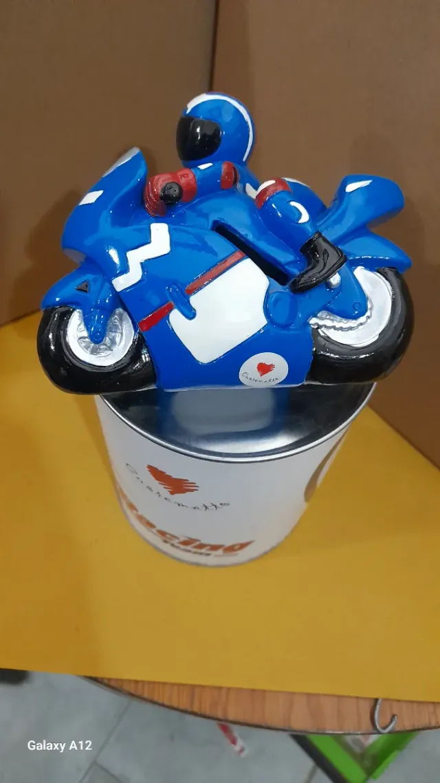 Salvadanaio Moto Racing Team Blu