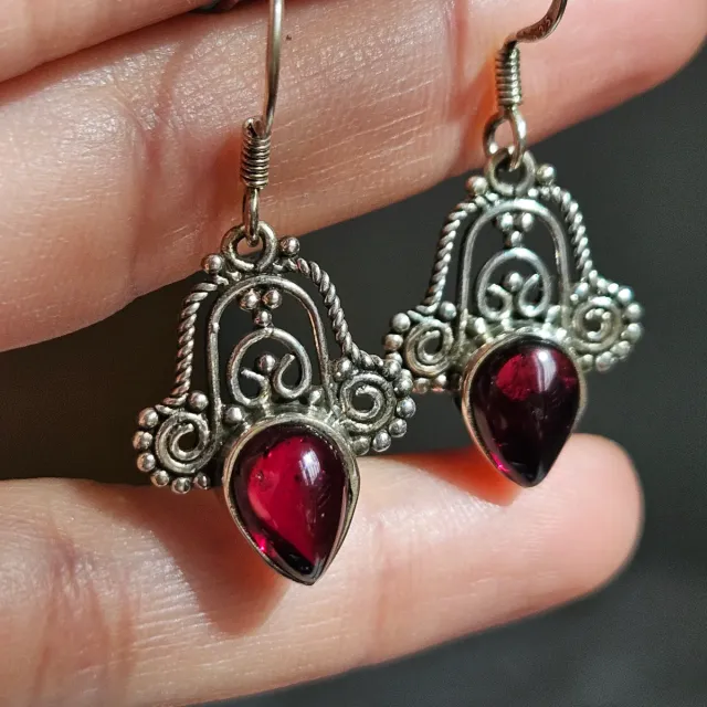 Pendientes Plata 925 con Granate