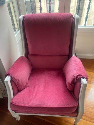 Butaca rosa terciopelo preciosa