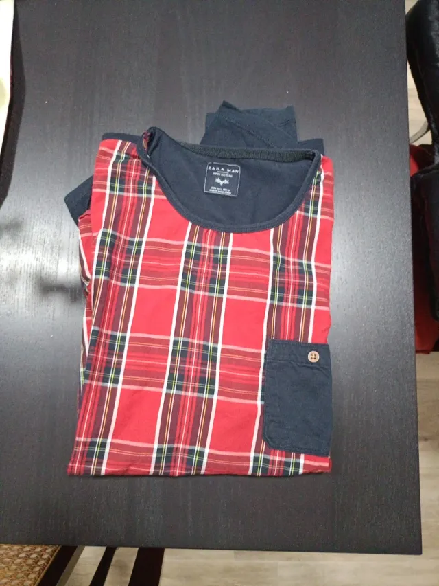 Jersey Zara Man Cuadros Rojo y Negro