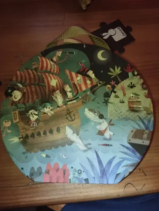 Puzzle Piratas Barco Tiburones 4-7 años