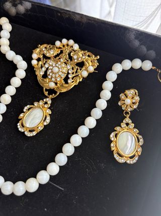 Aderezo Fallera Oro y Perlas