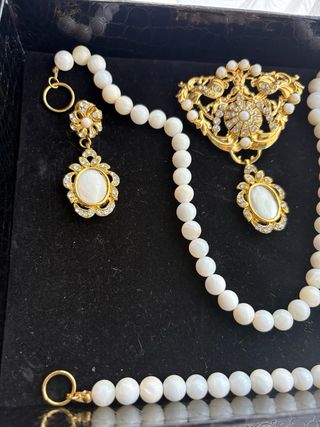 Aderezo Fallera Oro y Perlas