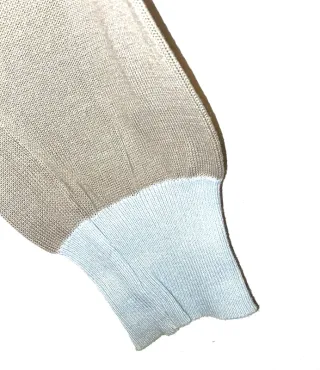 Maglione rombi blu rosa maniche beige