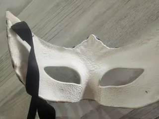 Máscara Veneciana Plateada y Azul