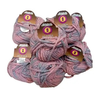 Lote 20 ovillos lana gruesa matizada Alaska