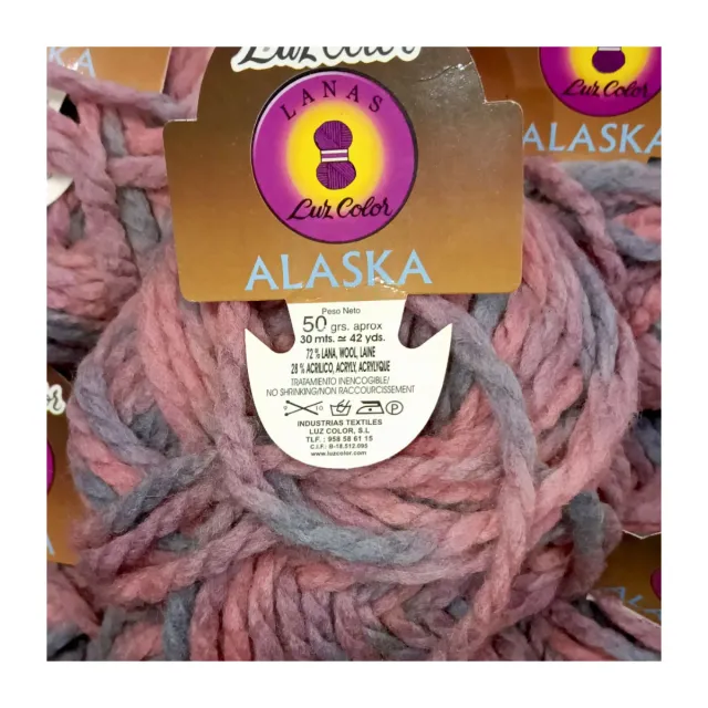 Lote 20 ovillos lana gruesa matizada Alaska